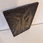 Vintage Zware Keramieke Wandtegel Met Paarden Mid Century thumbnail 8