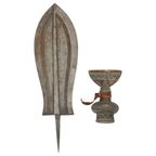 Vintage Kuba Ikul Metalen Ceremonieel Mes Kort Zwaard Congo thumbnail 12