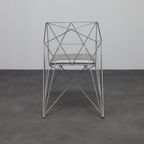 6x Geometric Wire Frame Dining Chairs, Rare thumbnail 6