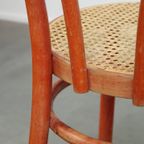 Super Charmante Set Van 4 Rode Vintage Thonet Design Bistrostoelen. thumbnail 15