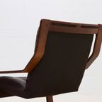 Scandinavian Bent Wood And Leather Lounge Chair 1960S thumbnail 8
