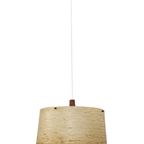 Vintage Hanglamp Met Polyester Kap En Teakhout 63171 thumbnail 2