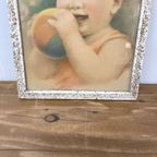 Vintage Babyschilderijtje Brocante Prentje thumbnail 4