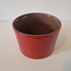 Vintage Bloempot Rood Oranje Keramieke Pot thumbnail 3