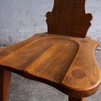 Four Brutalist Oak Wooden Chairs thumbnail 10