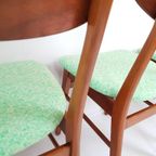 5 Farstrup Deense Houten Stoelen Nieuw Gestoffeerd Groen thumbnail 11