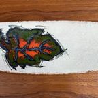 Ceramic Tray With Leaf Decor By Jan Van Erp 1960S thumbnail 3