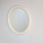 Xl Moderne Wit Ronde Spiegel Kunststof Strak Design ‘80 thumbnail 2