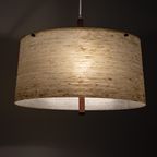 Vintage Hanglamp Met Polyester Kap En Teakhout 63171 thumbnail 8