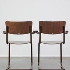 Set Van 2 Thonet Model S43 Eetkamer/Bijzetstoelen, Met Armleuningen thumbnail 4