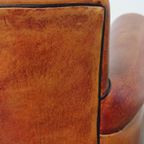 Geweldige Fauteuil/ Armchair Gemaakt Van Schapenleer In Een Unieke Rood/ Bruine Kleur thumbnail 13