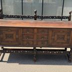 Jacobean Style Carved Oak Sideboard thumbnail 10
