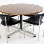 Ronde Eettafel Met Koperen Blad 'driebergen' Vintage thumbnail 12
