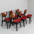 6x Vintage Eetkamerstoelen G-Plan - Rood, Jaren '50/'60 thumbnail 8