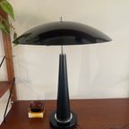 Mushroom Lamp, Zwart Met Chroom Tafellamp, Metaal En Hout . Midcentury Mushroom Tafellamp thumbnail 11