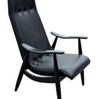 Vintage Fauteuil Jaren 60 Zwart Louis Van Teeffelen Stijl thumbnail 18