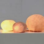 Set Of 3 'Dora' Moon Rock Lamps By Andre Cazenave For Atelier A France 1969 thumbnail 3