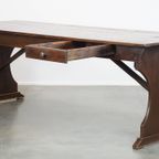 Prachtige Antieke Engelse Pinewood Kloostertafel Uit De 19E Eeuw Met Mooie Originele Details thumbnail 3