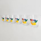 Zes Vintage Spa Fruit Glazen 1980’s thumbnail 3