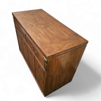 Vintage Drexel Accolade Campaign Server Dry Bar On Casters / Flip Top 1980s thumbnail 8