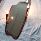 Midcentury Deense Teak Spiegel Met Verlichting thumbnail 7