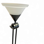 Adjustable / Conical Glass And Black Metal Floor Lamp By Tronconi, 1970s, Italy thumbnail 9