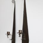 Arts And Crafts Hammered Metal Candle Sticks, The Netherlands 1910S thumbnail 11