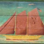 Vintage Beschilderd Paneel Met Schip thumbnail 6