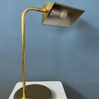 Mid Century Messing Bureaulamp - Tafellamp In Bauhaus-Stijl - Gouden Lamp thumbnail 8