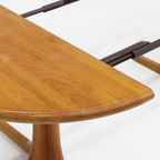 Vintage Deense Ronde Uitschuifbare Eettafel Tafel Massief Teak thumbnail 5