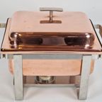 Vintage Spring Swiss Rechaud Koper Rvs Chafing Dish Compleet thumbnail 15