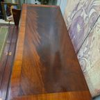 Antieke Engelse Ladenkast, Commode, Achter De Bovenste Lade Zit Een Schrijfgedeelte Ca. 1860 Afm. 120x49 En 115cm Hoog. thumbnail 8