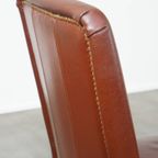 Set Van 4 Luxe En Comfortabele Cognac-kleurige Engelse Stijl Eetkamerstoelen thumbnail 7