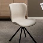Pescara Eetkamerstoel - Set Van 2 - Beige Met Mat Zwart Frame thumbnail 4