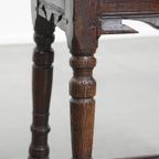 Charmante En Veelzijdige Gesigneerde Antieke Engelse Eikenhouten Joint Stool/ Kruk/ Bijzettafel thumbnail 10