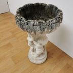 Grote Antieke Tuinvaas Bloembak, Plantenbak Jardinière Op Zuil. Tuindecoratie thumbnail 4