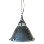 Emaille Fabriekslamp Zwart thumbnail 2