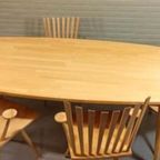 Vintage Deens Design Eettafel Met 5 'mikado' Stoelen, Kvist thumbnail 8