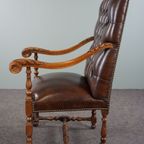 Rijk Gesneden Chesterfield Fauteuil Uitgevoerd In Rundleer thumbnail 6