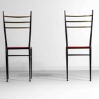 Elegante Vintage Set Van 4 Mid-Century Italiaanse Eetkamerstoelen thumbnail 6