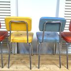 Prachtige Set Van 4 Kleurrijke Vintage Retro Stoelen thumbnail 5