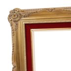 Vintage Vergulde Lijst Barok Stijl Rood Fluweel Klassiek 76x56cm thumbnail 5