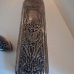 Mooie Vintage Brocante Kaptafel Set Borstel Spiegel, Zilver thumbnail 6