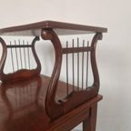 Klassiek Art Nouveau Jugendstil Harp Bijzettafeltje. thumbnail 4
