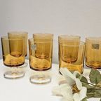 Vintage Luminarc Cavalier Glazen Amber Oker (7X) thumbnail 2