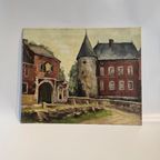 Olieverf Schilderij Van Een Frans Kasteel Hermalle-Sous-Huy thumbnail 3