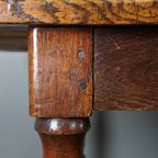Uitzonderlijk Lange Antieke 19E Eeuwse Engelse Eikenhouten Eettafel, 5 Meter, Refectory Table thumbnail 16
