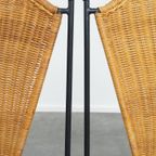 Leuke Set Van 4 Vintage Design Eetkamerstoelen Van Frederick Weinberg Van Gietijzer En Riet thumbnail 13