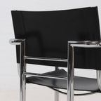 Set Of 2 Italian Modern Saddle Leather And Chromed Steel Chairs 1980S thumbnail 7