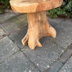 Bijzettafeltje Krukje Design Teak Mushroom Boomstam 40 Cm thumbnail 7